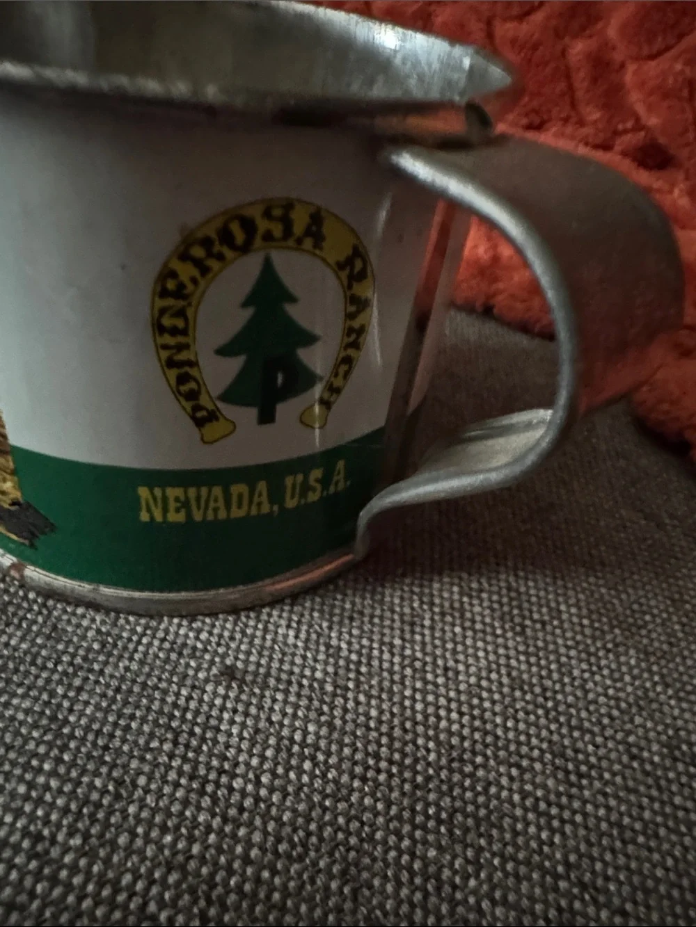 Vintage Ben Cartwright's Ponderosa Ranch Metal Souvenir Mug – Lake Tahoe Nevada